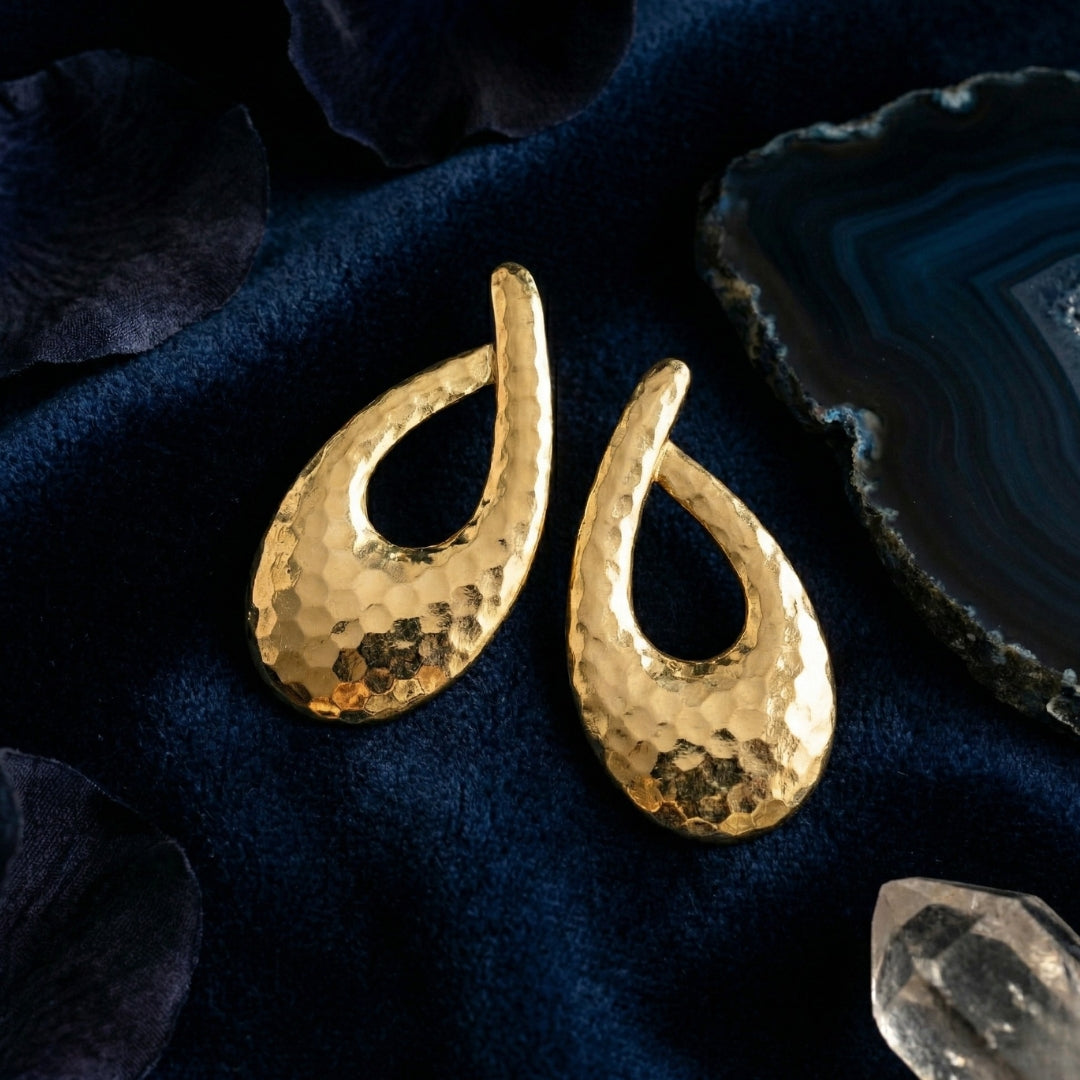 Gold Loop Stud Earrings