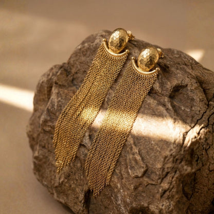 Gold Drip Statement Earrings