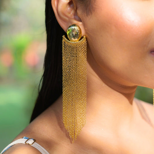 Gold Drip Statement Earrings