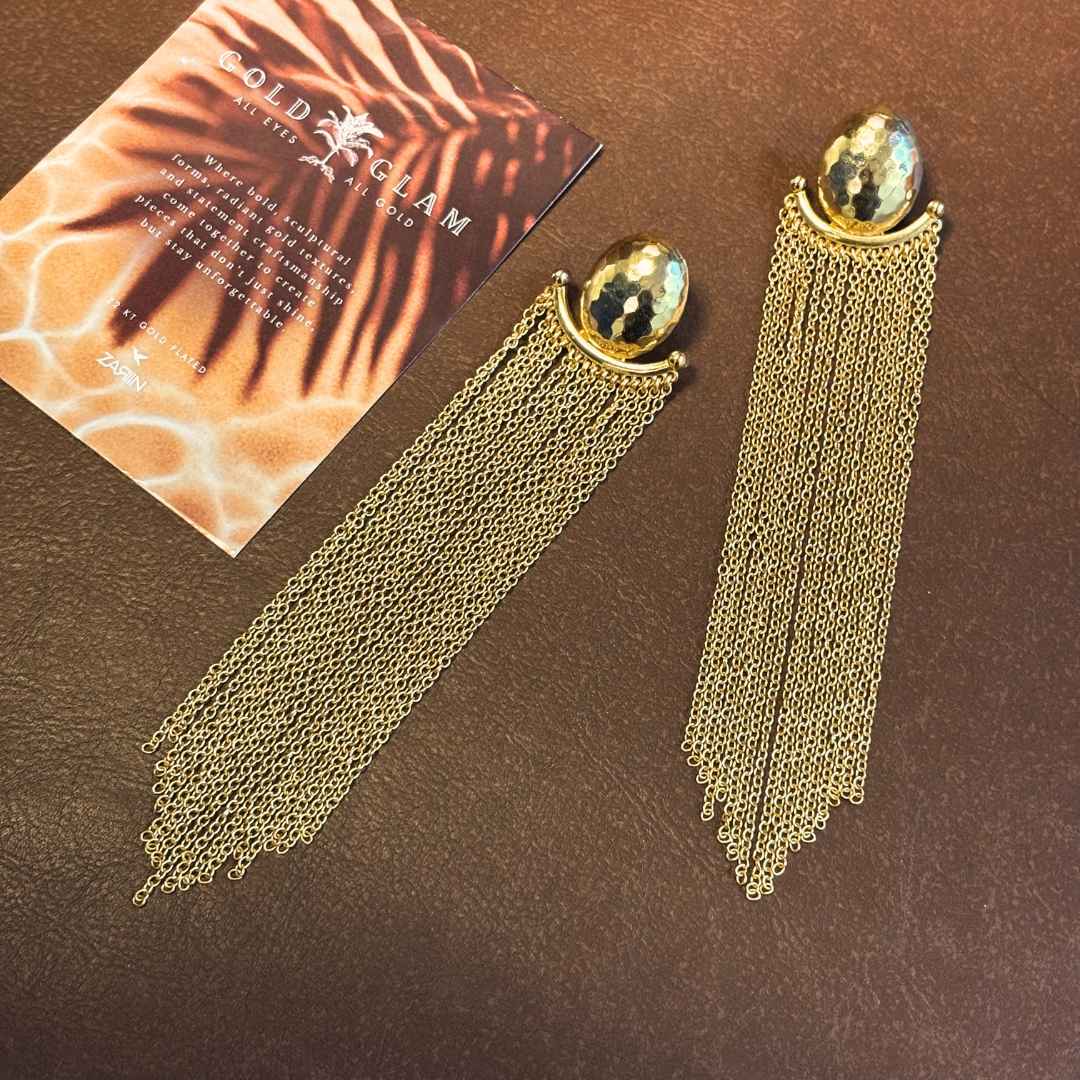 Gold Drip Statement Earrings