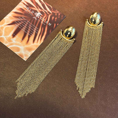Gold Drip Statement Earrings