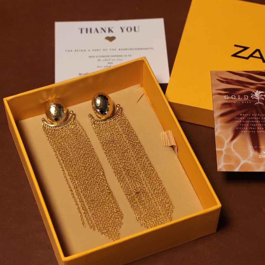 Gold Drip Statement Earrings