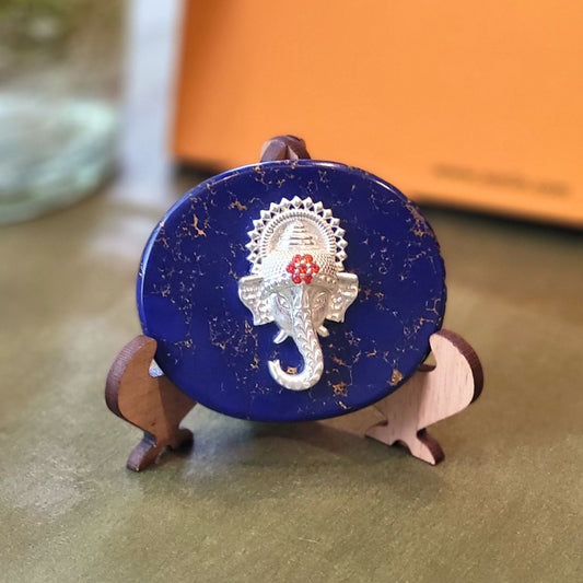 Divine Ganesha on Lapis Lazuli Base