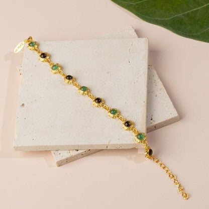 Green Aventurine And Smoky Topaz Unisex Bracelet