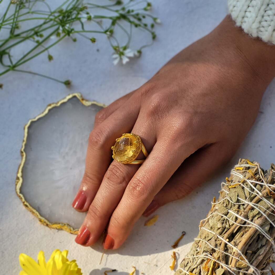 Citrine Healing Ring for Joy and Success