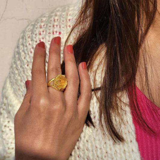 Citrine Healing Ring for Joy and Success