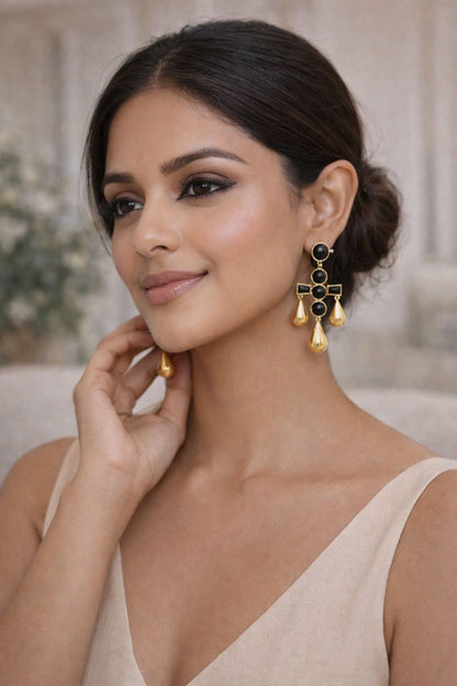 Midnight Black Onyx Drop Earrings