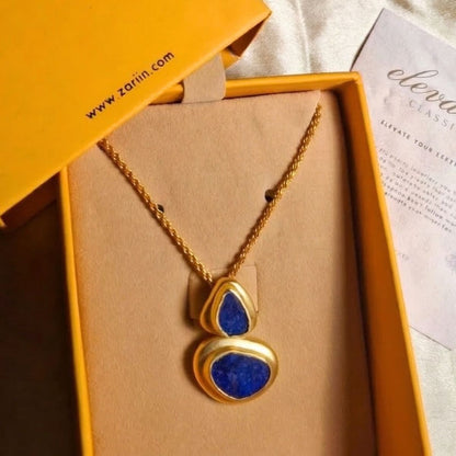 Dreamy Poise Pendant Necklace with Lapis Lazuli