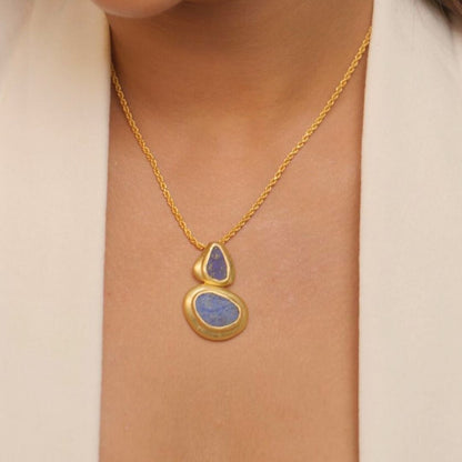 Dreamy Poise Pendant Necklace with Lapis Lazuli