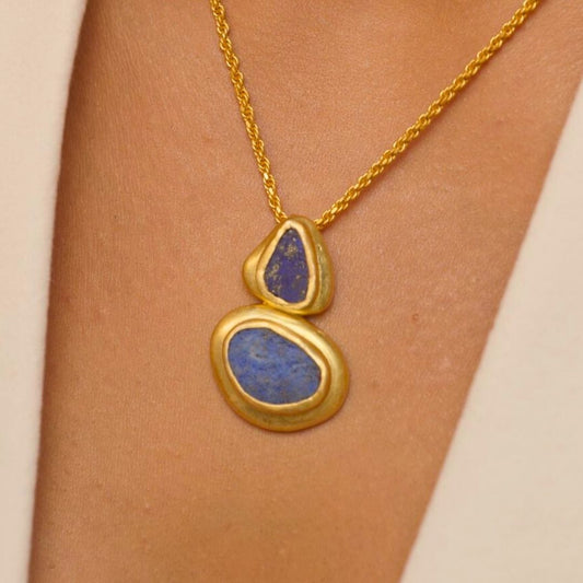 Dreamy Poise Pendant Necklace with Lapis Lazuli