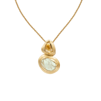 Pastel Poise Pendant Necklace with Citrine and Green Amethyst