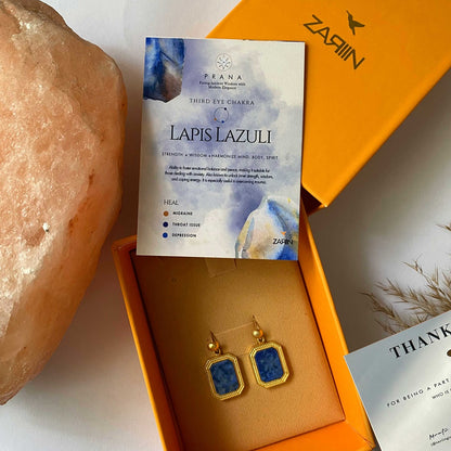 Revitalise Drop Earrings with Lapis Lazuli - Intuition