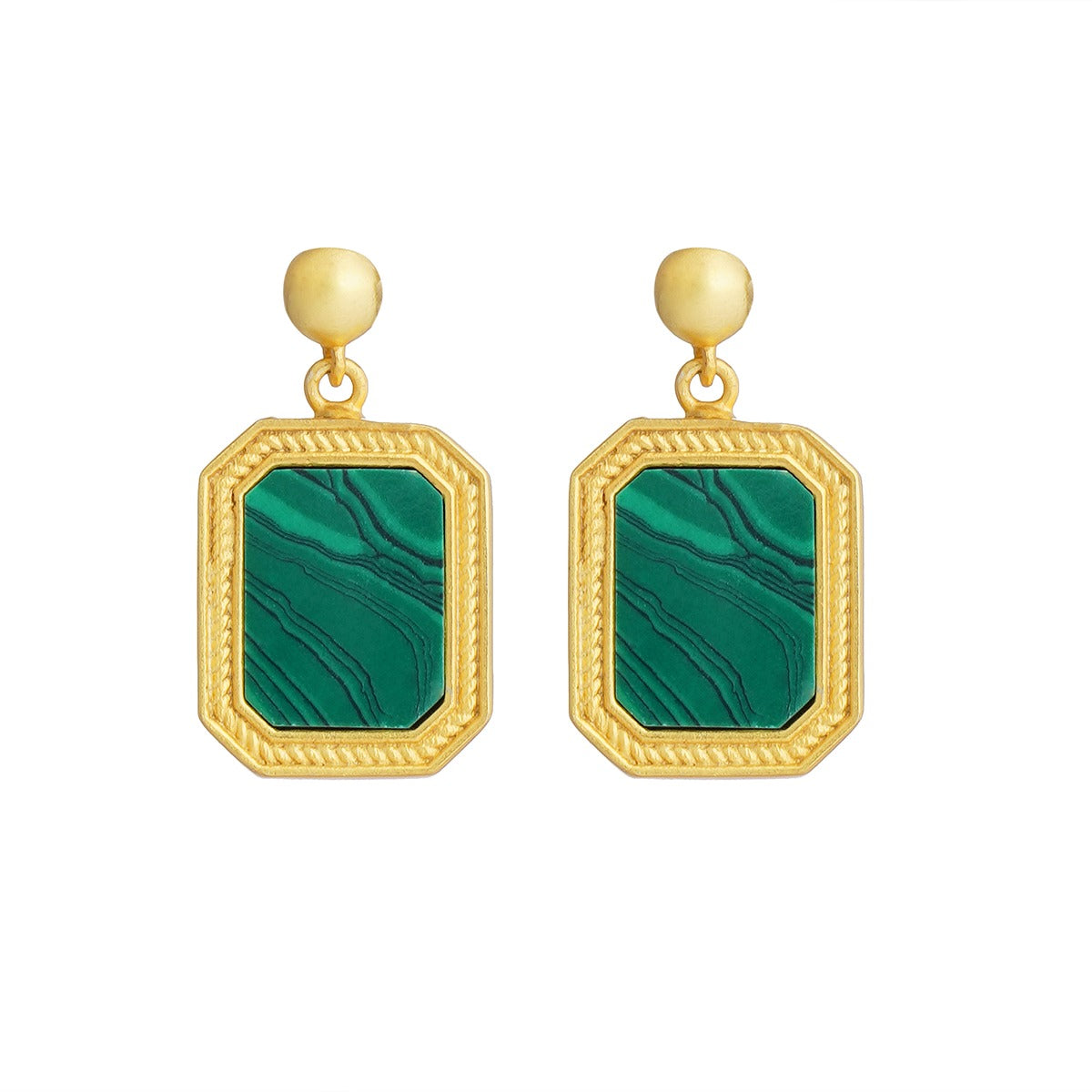 True Essence Pendant Necklace and Stud Earrings Set - Malachite