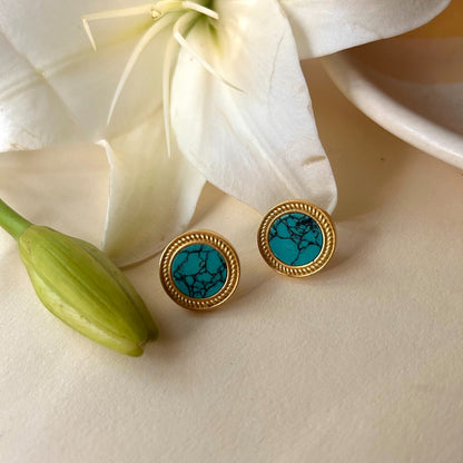 Tranquil Life Stud Earrings with Turquoise Relationships