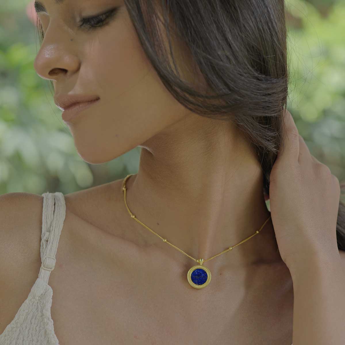 Harmony Pendant Necklace and Stud Earrings Set - Lapis Lazuli