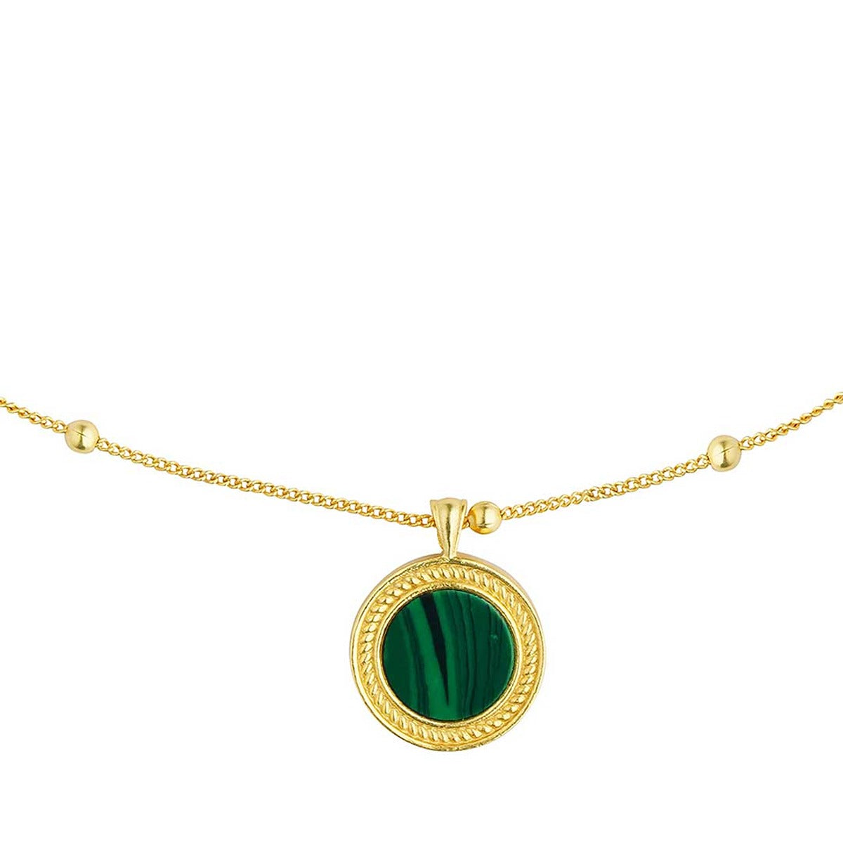 Healing Touch Pendant Necklace with Malachite - Abundance