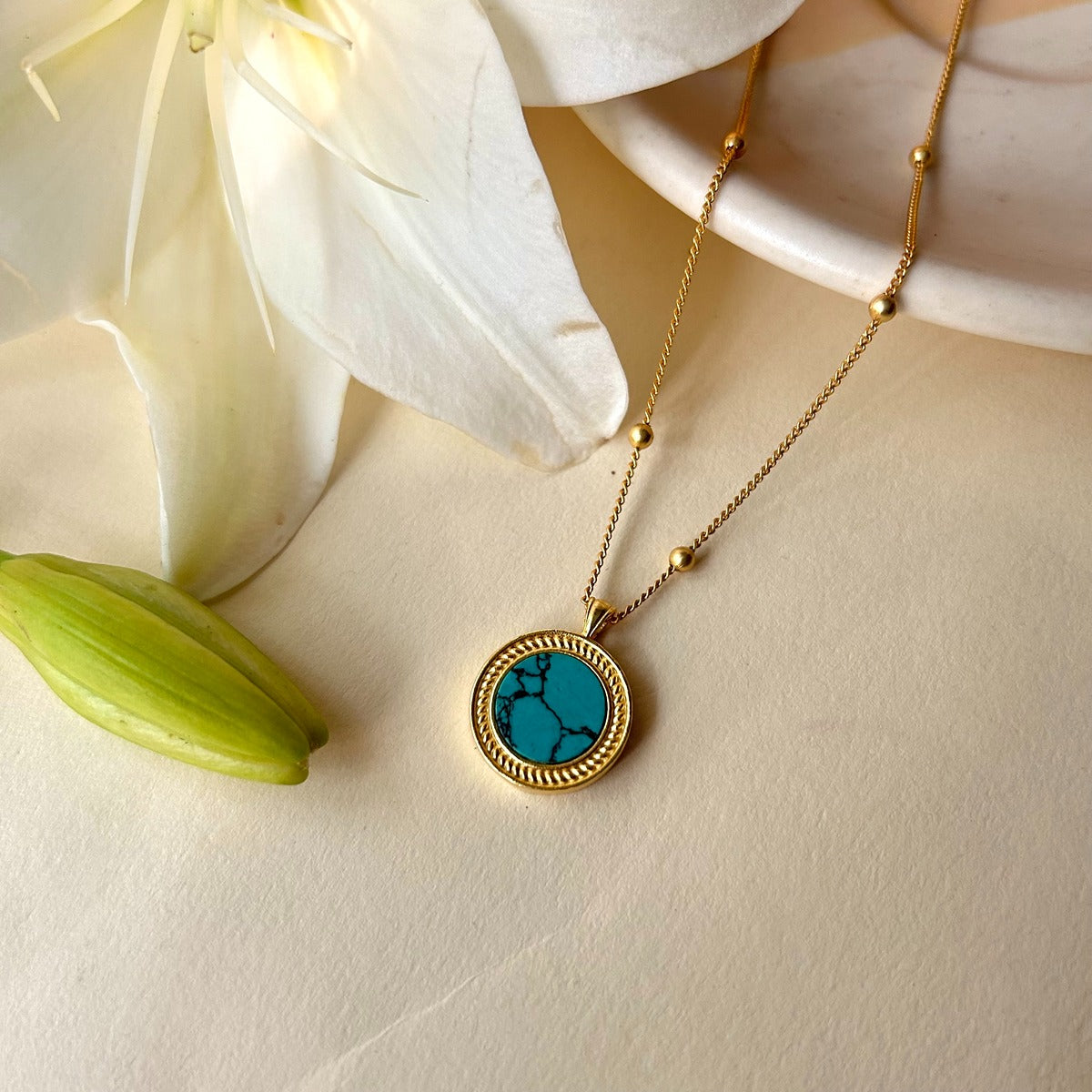 Healing Touch Pendant Necklace with Turquoise Relationships