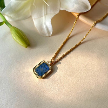 True Essence Pendant Necklace and Stud Earrings Set - Lapis Lazuli