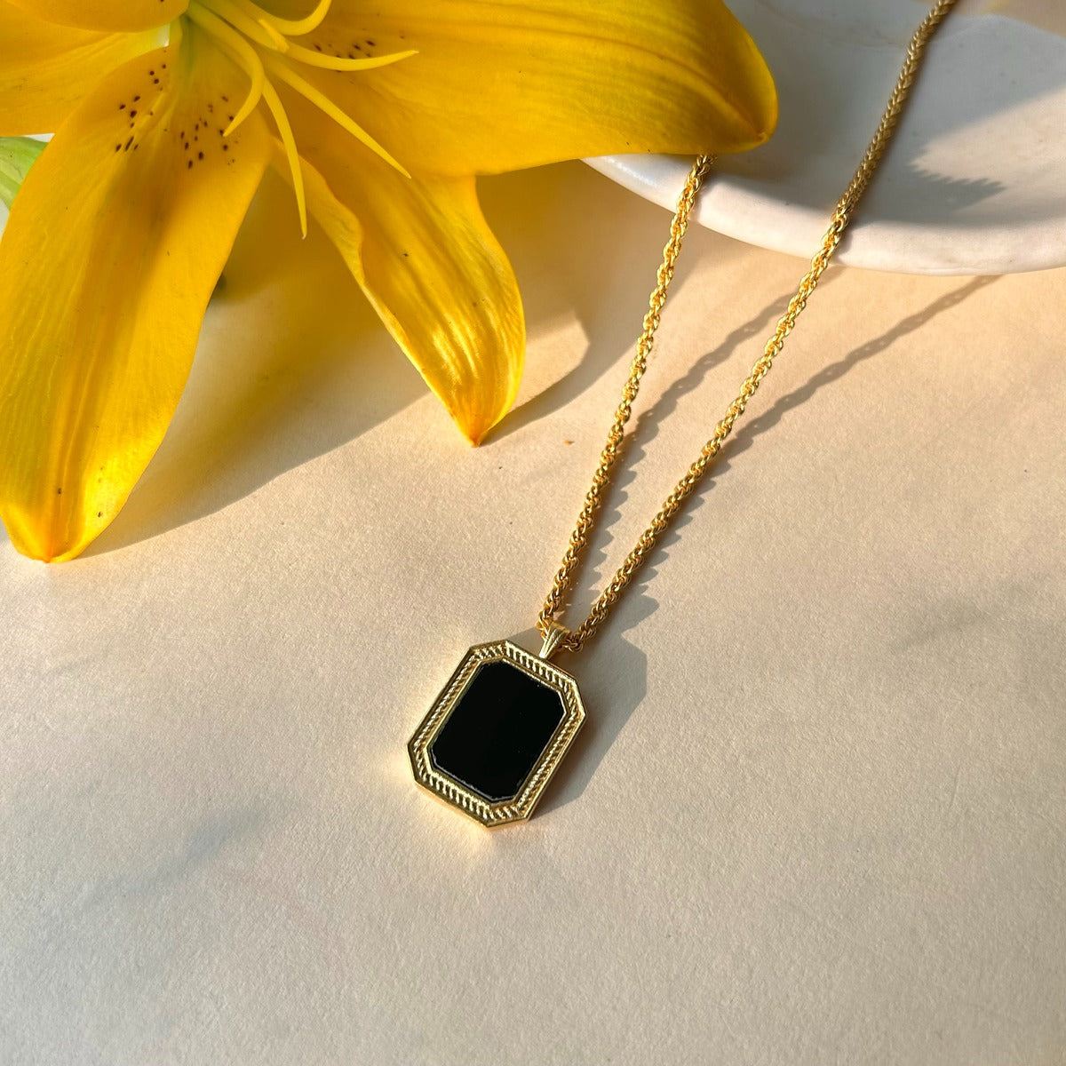 Soul Soothe Pendant Necklace with Black Onyx - Protection