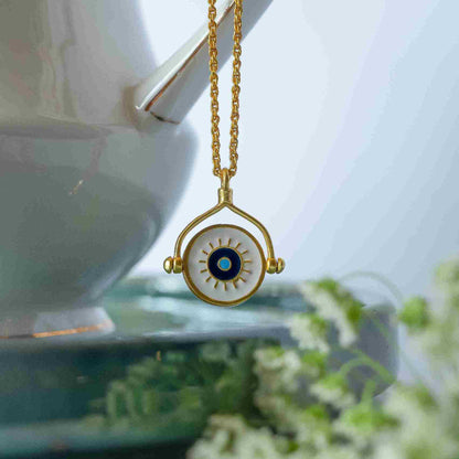 Protection Necklace with Evil Eye and Hamsa Hand