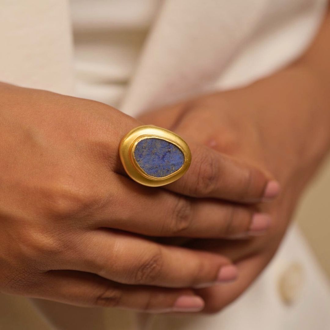 Enduring Charm Ring with Lapis Lazuli
