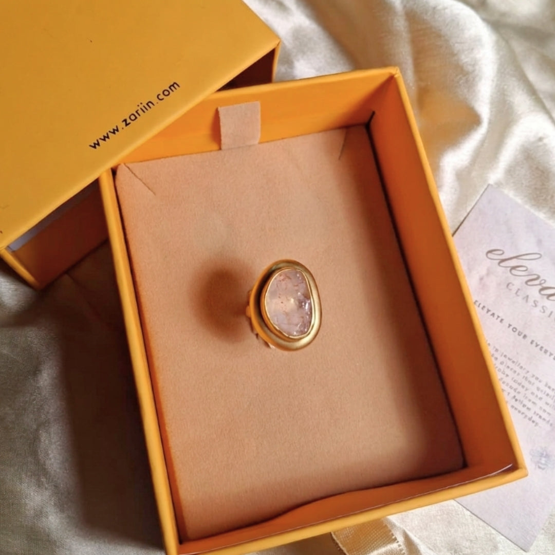 Enduring Charm Ring with Rose Quartz