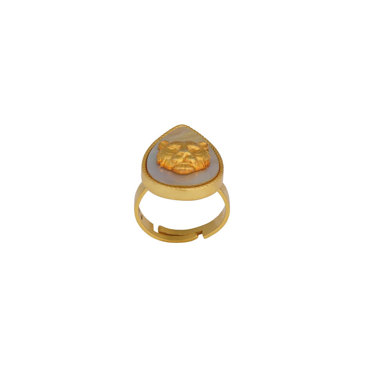 Tigris Charm - Tiger Ring with Mother of Pearl