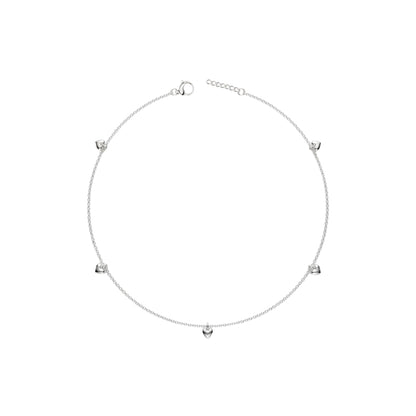 Heartbeat Silver Anklet