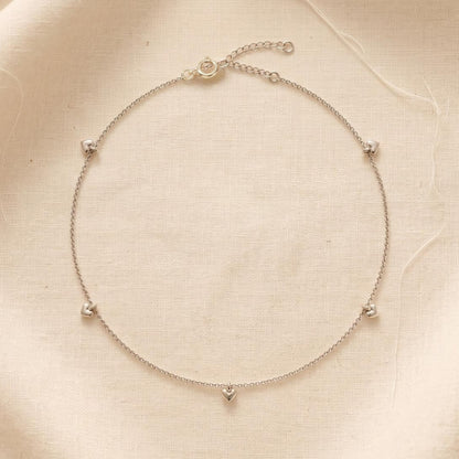 Heartbeat Silver Anklet