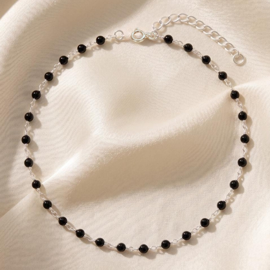 Pirohi Black Bead Anklet