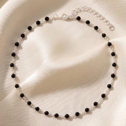 Pirohi Black Bead Anklet