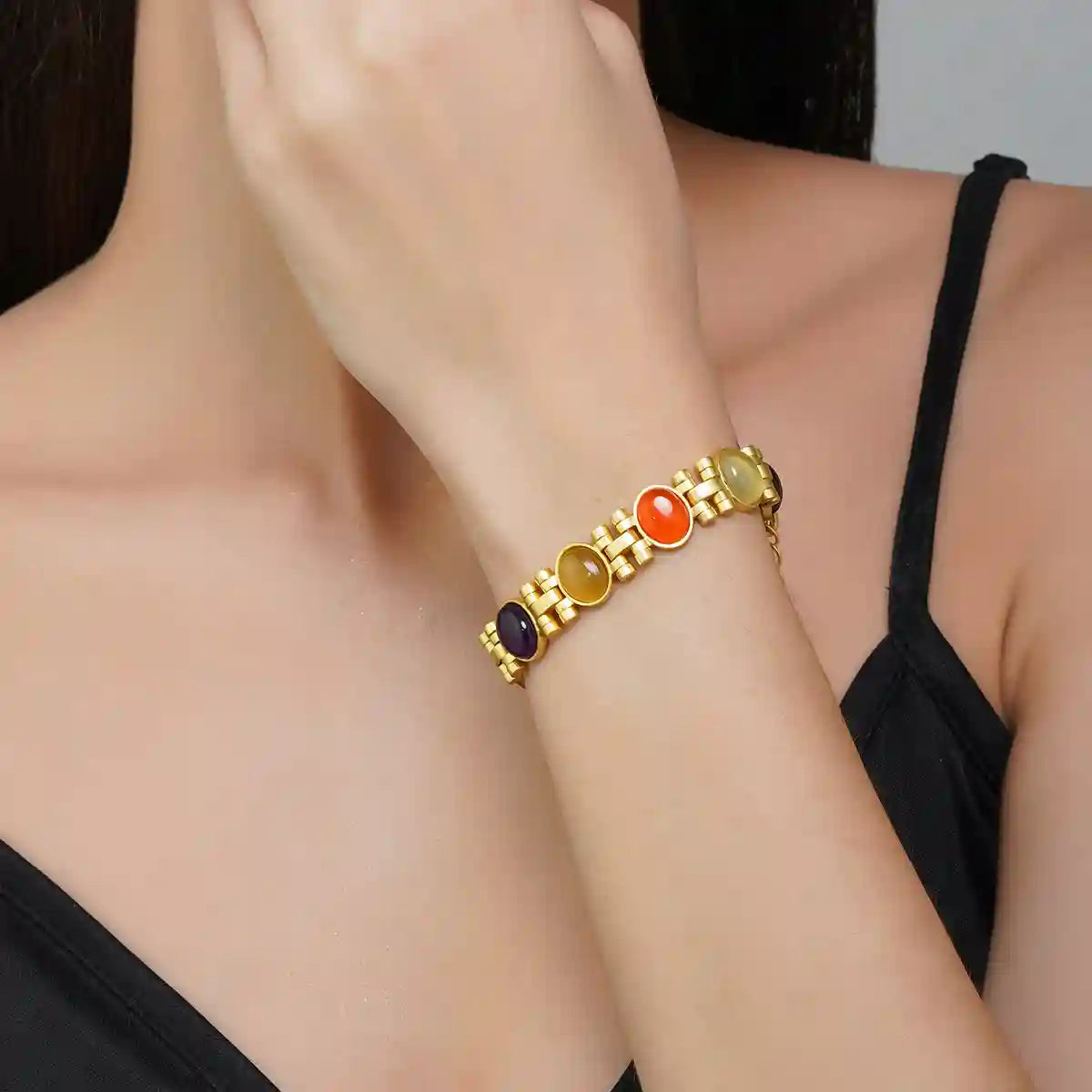 Buy Golden Watch + Chain + Bracelet - Navratna Ring + Pendant Online at  Best Price in India on Naaptol.com