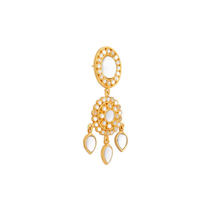 Padma Noor Danglers with Mirror Polki