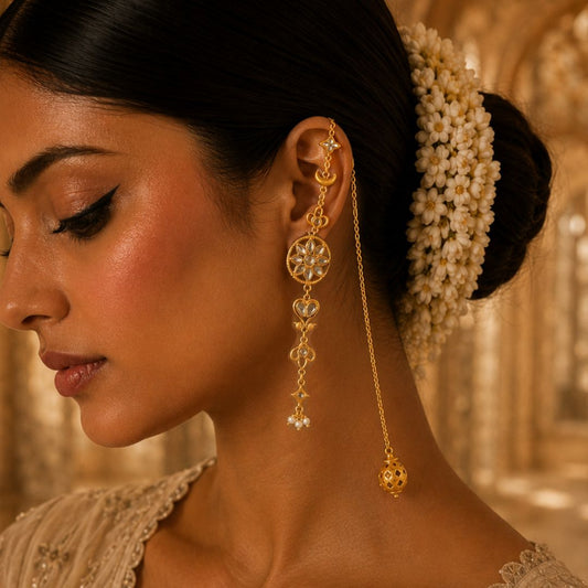 Chaand Sitara dogri Ear Chain