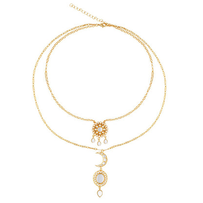 Chaand Roop Pendant Necklace with Mirror Polki