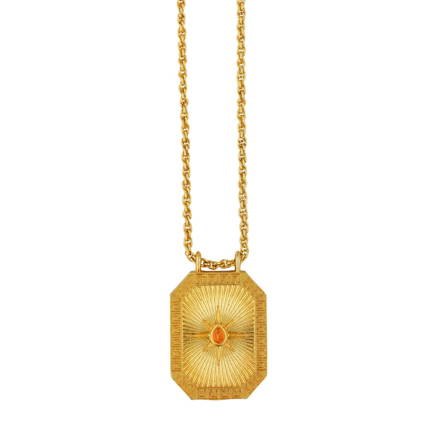 Scorpio Zodiac Tablet Reversible Necklace with Citrine