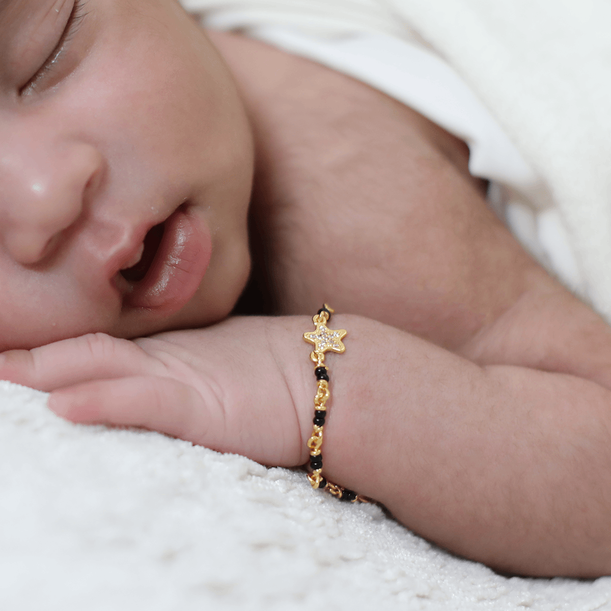 Starry Nazariya Bracelets for Babies in Gold Plated 925 Silver (Set of 2)