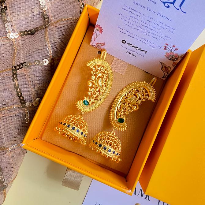 Opulent Heritage Jhumkas with Ear Cuff