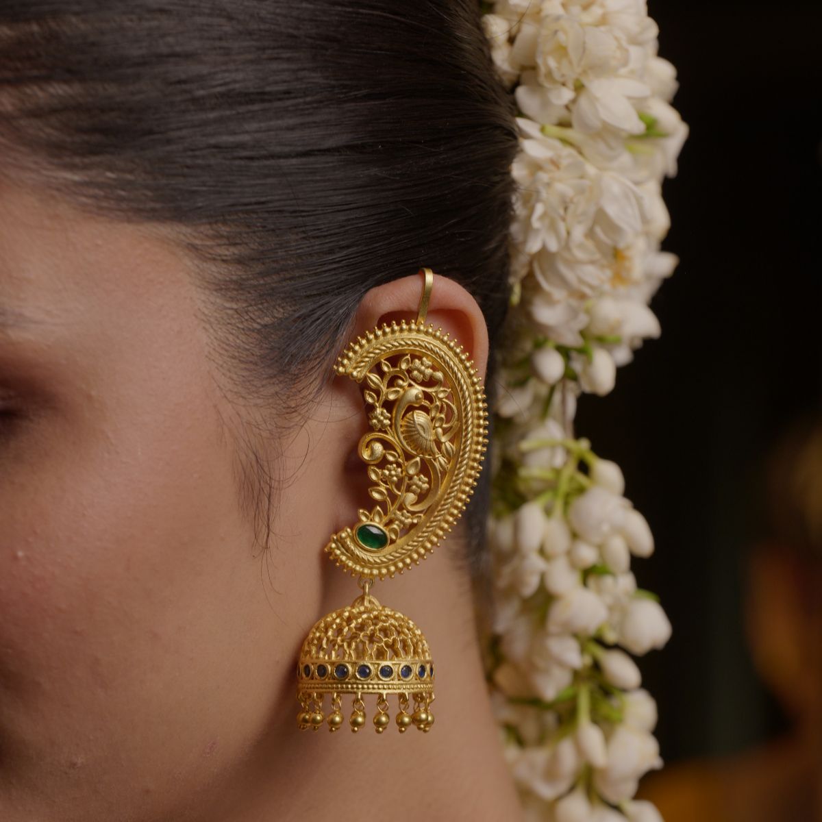 Opulent Heritage Jhumkas with Ear Cuff