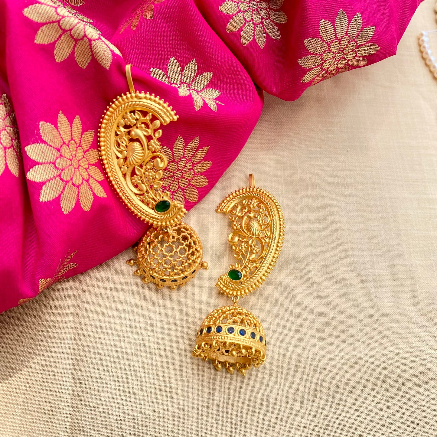 Opulent Heritage Jhumkas with Ear Cuff
