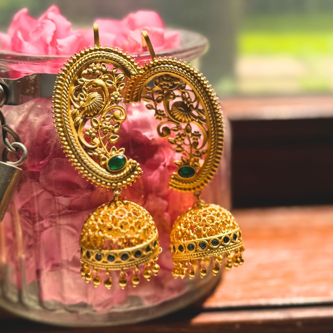 Opulent Heritage Jhumkas with Ear Cuff