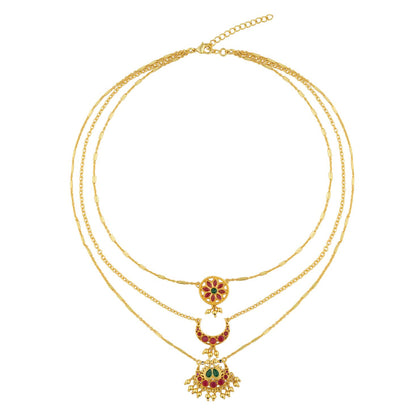 Moon and Blooms Layered Necklace