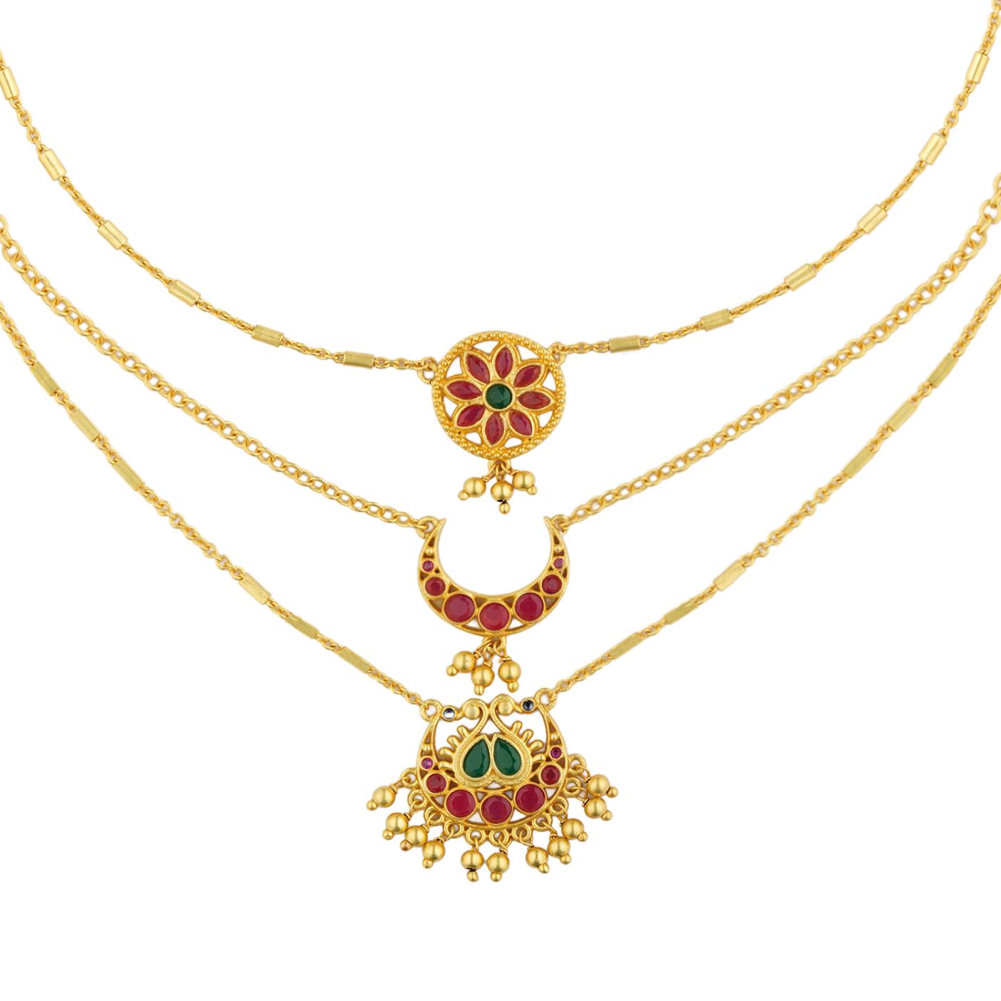 Moon and Blooms Layered Necklace