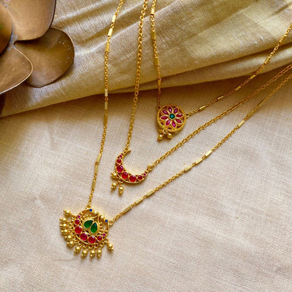 Moon and Blooms Layered Necklace
