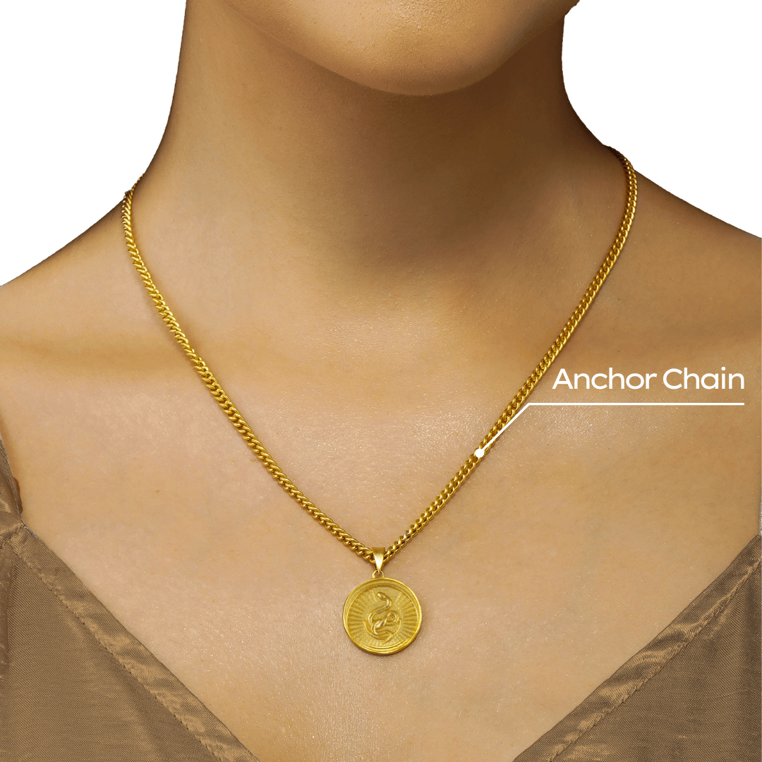 Gold Chain Choker & Tiny Coin Necklace - Set Of 2 Necklaces