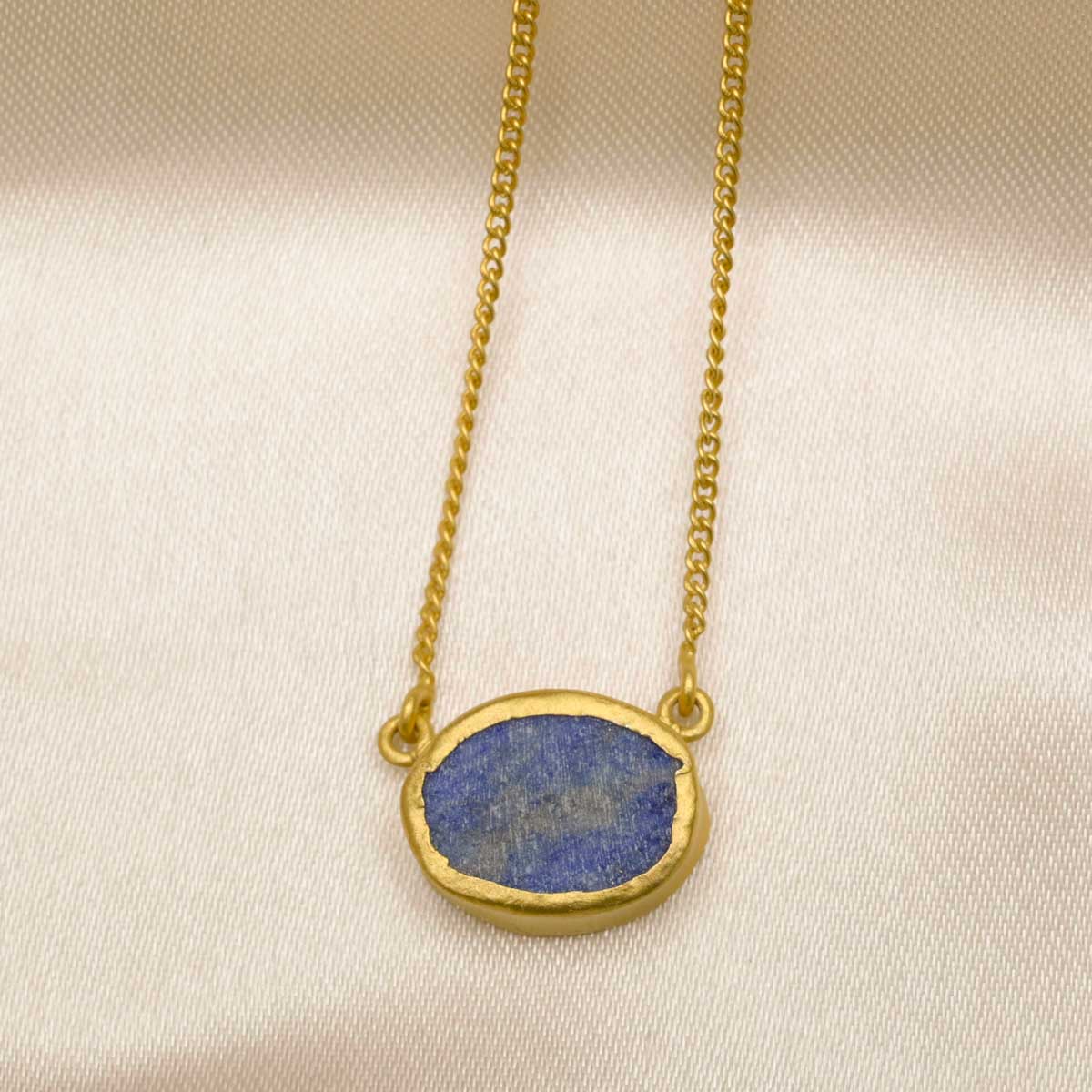 A Touch of Blue Lapis Stone Gold Necklace
