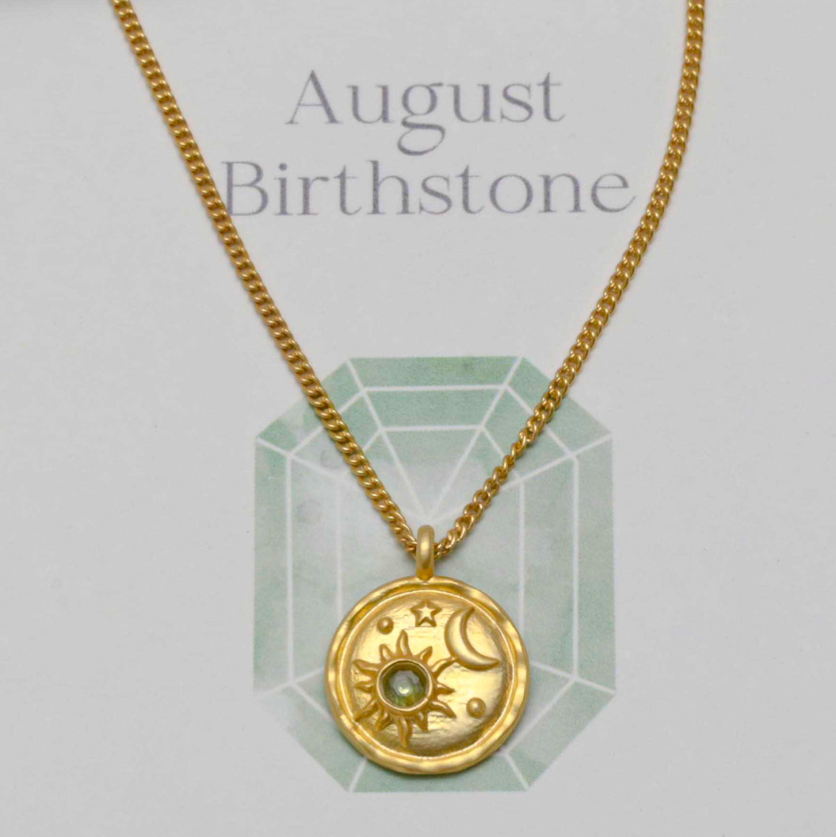 August Birthstone Necklace With Peridot
