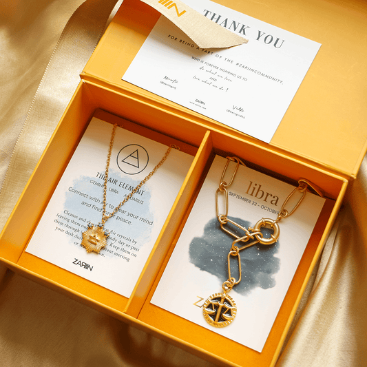 Libra and Air Zodiac Necklaces Giftbox