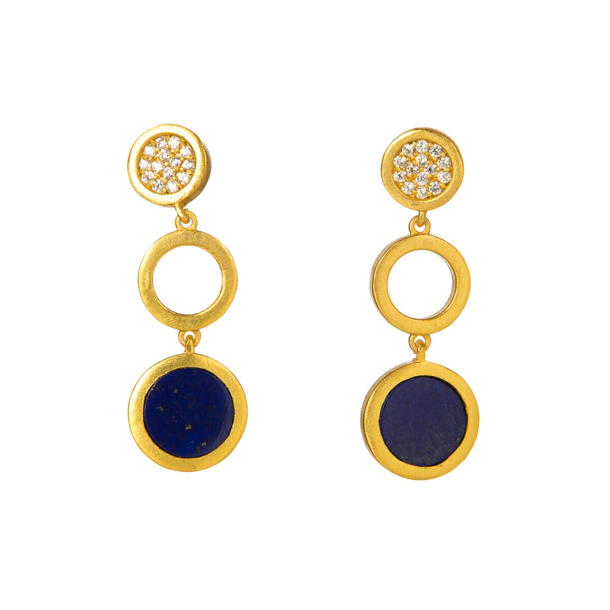 Bold & Blue Lapis Coin Drop Danglers