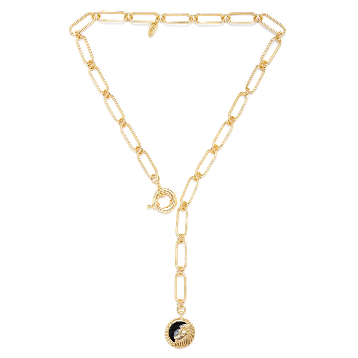 Buy Gold Toned Handcrafted Brass Leo Necklace | PERJBRNKNOV72/JBR16NOV |  The loom